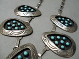 Quality Snake Eyes Turquoise Vintage Native American Navajo Sterling Silver Shadow Necklace Old-Nativo Arts