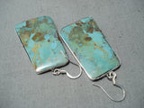 Vibrant Santo Domingo Royston Turquoise Sterling Silver Earrings Native American-Nativo Arts