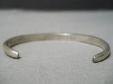 Thick Vintage Native American Zuni Navajo Turquoise Inlaid Sterling Silver Bracelet Old-Nativo Arts