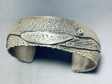 Ocean Whale Very Rare Vintage Navajo Sterling Silver Bracelet-Nativo Arts