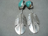 Magnificent Navajo Royston Turquoise Sterling Silver Earrings Native American-Nativo Arts