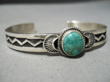 Important Vintage Native American Navajo Royston Turquoise Sterling Silver Bracelet Old-Nativo Arts