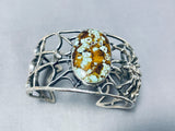 Spider Symbolic Turquoise Vintage Native American Navajo Sterling Silver Web Bracelet-Nativo Arts