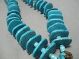 Very Long!! Vintage Native American Navajo Turquoise Disced Shell Necklace Old-Nativo Arts