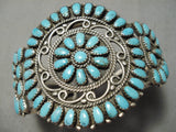 Authentic Vintage Native American Navajo Larry Moses Begay Turquoise Sterling Silver Bracelet-Nativo Arts
