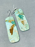 Incredible Native American Navajo Turquoise Sterling Silver Dangle Earrings-Nativo Arts