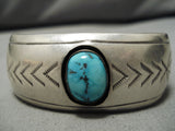 Incredible Vintage Native American Navajo Carico Lake Turquoise Sterling Silver Bracelet Old-Nativo Arts