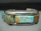 One Of The Best Rare Mine Turquoise Vintage Native American Navajo Sterling Silver Bracelet-Nativo Arts