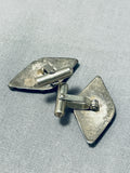 Authentic Very Rare Vintage Native American Zuni Turquoise Sterling Silver Cufflinks-Nativo Arts
