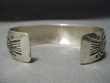 Fabulous Wil Benally Vintage Native American Navajo Sterling Silver Turquoise Bracelet-Nativo Arts