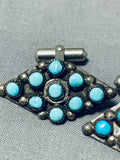 Authentic Very Rare Vintage Native American Zuni Turquoise Sterling Silver Cufflinks-Nativo Arts