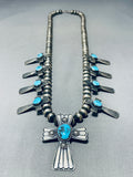One Of The Best Native American Navajo Turquoise Cross Sterling Silver Squash Blossom Necklace-Nativo Arts