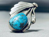 Rare Mine Turquoise Vintage Native American Navajo Morenci Sterling Silver Ring-Nativo Arts