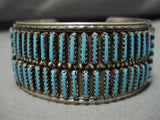 Stunning Vintage Native American Navajo Turquoise Sterling Silver Yazzie Bracelet-Nativo Arts