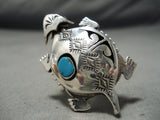 Fantastic Navajo Kingman Turquoise Sterling Silver Ring Native American-Nativo Arts