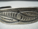 Early 1900's Hand Ooled Vintage Native American Navajo Coin Silver Bracelet Cuff Old-Nativo Arts