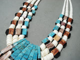 Native American One Of The Biggest Ever Santo Domingo Turquoise Shell Necklace-Nativo Arts
