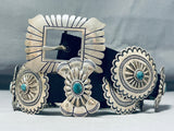 Rare Vintage Native American Hopi Sterling Silver Turquoise Concho Belt-Nativo Arts