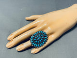One Of The Best Vintage Native American Navajo Turquoise Sterling Silver Ring Old-Nativo Arts