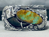 Incredibly Intricate Native American Navajo Royston Turquoise Sterling Silver Bracelet-Nativo Arts