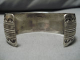 Superior Vintage Navajo Sun Plant Sterling Silver Native American Bracelet Cuff-Nativo Arts