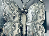 Vince Platero Huge Butterlfy Vintage Native American Navajo Sterling Silver Concho Belt-Nativo Arts