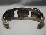 Thick Sturdy Vintage Native American Navajo Green Turquoise Sterling Silver Bracelet Old-Nativo Arts