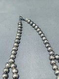 Rare Tier Vintage Native American Navajo Pearl Sterling Silver Necklace Old-Nativo Arts