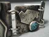 Unique Vintage Native American Navajo Spiderweb Turquoise Sterling Silver Bracelet-Nativo Arts
