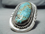 Native American One Of The Biggest Ever Vintage Zuni Important Turquoise Sterling Silver Ring-Nativo Arts