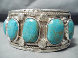 Awesome Vintage Navajo Native American Turquoise Sterling Silver Bracelet-Nativo Arts