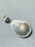 Danny Mike Vintage Native American Navajo Turquoise Sterling Silver Signed Pendant-Nativo Arts