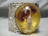 Rare Native American Sterling Silver Scorpion Huge Bracelet-Nativo Arts