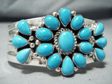Exquisite Native American Navajo Sleeping Beauty Turquoise Sterling Silver Bracelet-Nativo Arts