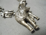 Detailed Vintage Native American Navajo Coyote/ Wolf Sterling Silver Necklace Old-Nativo Arts