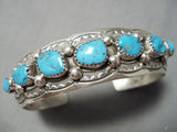 Fabulous Wil Benally Vintage Native American Navajo Sterling Silver Turquoise Bracelet-Nativo Arts