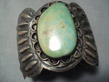 Best Vintage Native American Navajo Repoussed Royston Turquoise Sterling Silver Bracelet-Nativo Arts