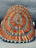 Important Huge Native American Navajo Mediterranean Coral Sterling Silver Bracelet-Nativo Arts