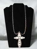Important Vintage Native American Zuni Horace Iule Sterling Silver Cross Necklace-Nativo Arts
