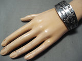 Early Huge Animal Vintage Native American Navajo Sterling Silver Bracelet Cuff Old-Nativo Arts