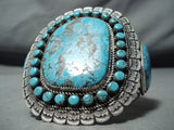 One Of The Best Vintage Native American Navajo #8 Turquoise Sterling Silver Bracelet-Nativo Arts