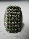 One Of The Best Vintage Native American Zuni Cerrillos Turquoise Sterling Silver Snake Eyes Ring-Nativo Arts
