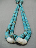 Native American Rare Vintage Santo Domingo Spiderweb Turquoise Nugget Necklace Old-Nativo Arts