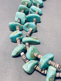 206 Grams Vintage Native American Navajo Green Kingman Turquoise Heishi Necklace-Nativo Arts