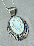 Striking Native American Navajo Blue Gem Turquoise Sterling Silver Necklace-Nativo Arts