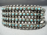 One Of The Best Vintage Native American Zuni Snake Eye Turquoise Heavy Sterling Silver Bracelet-Nativo Arts