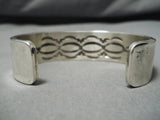 Amazing Vintage Native American Navajo Thick Hand Wrought Bruce Morgan Sterling Silver Bracelet-Nativo Arts