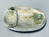 Tremendous Vintage Native American Navajo Kingman Turquoise Sterling Silver Buckle-Nativo Arts