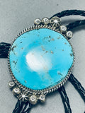 Important Daniel Benally Vintage Native American Navajo Turquoise Sterling Silver Bolo Tie-Nativo Arts