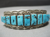 Museum Stepping Stone Vintage Native American Navajo Turquoise Sterling Silver Bracelet Old-Nativo Arts